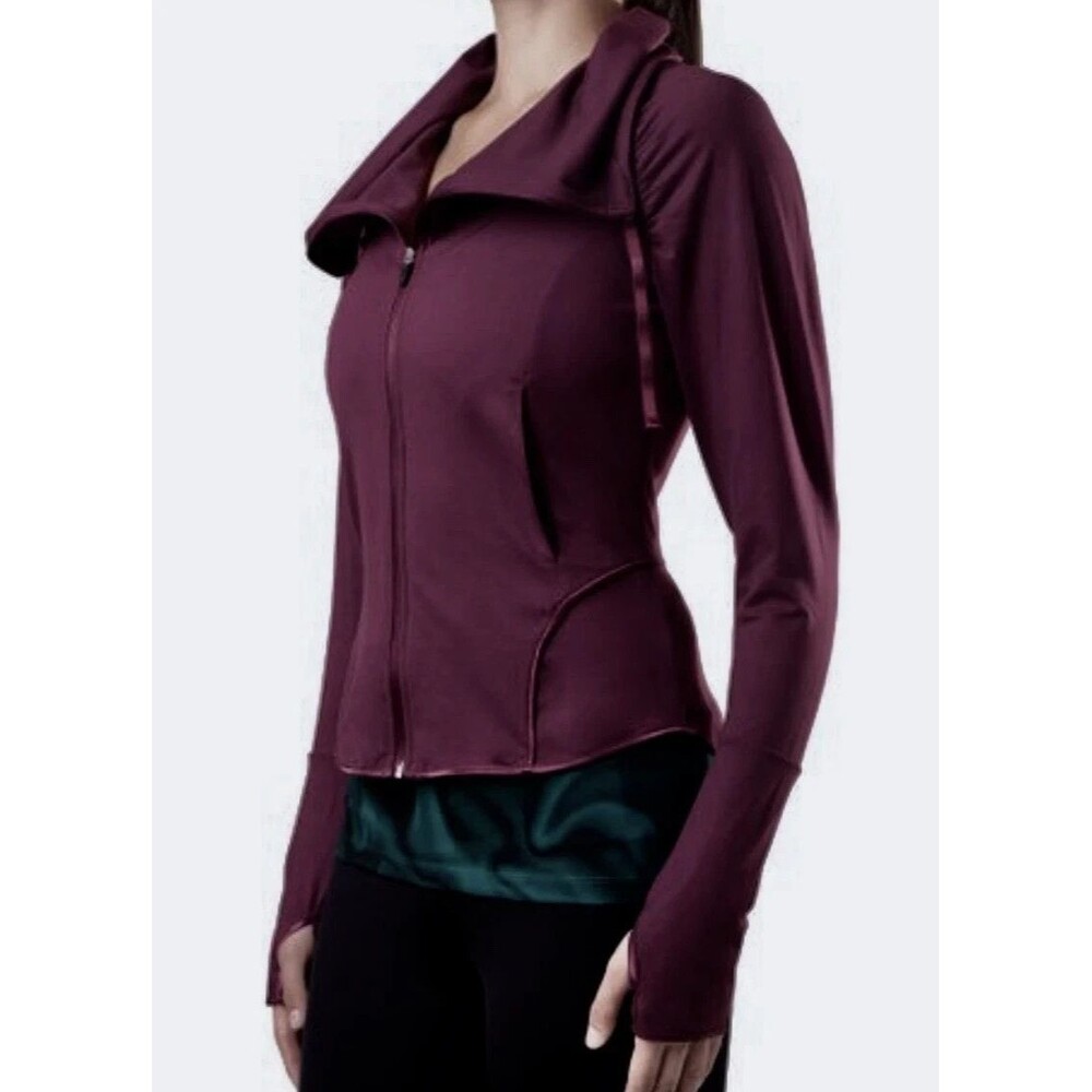 STUDIO by CAPEZIO Trista Full Zip Track Jacket Bordeaux Wine  Womens Sz M